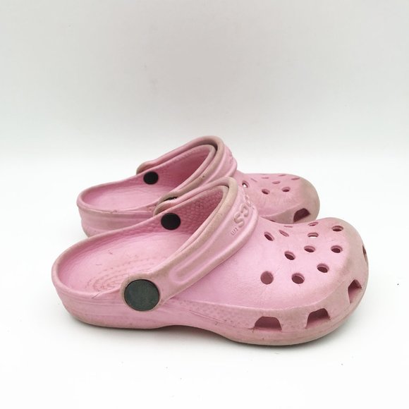 CROCS Classic Pink Slip On Rubber Clogs Toddler 8 - 9 - Picture 4 of 10